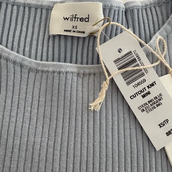 💙Wilfred CUTOUT KNIT MINI Sterling Blue XS - NWT - Picture 5 of 6